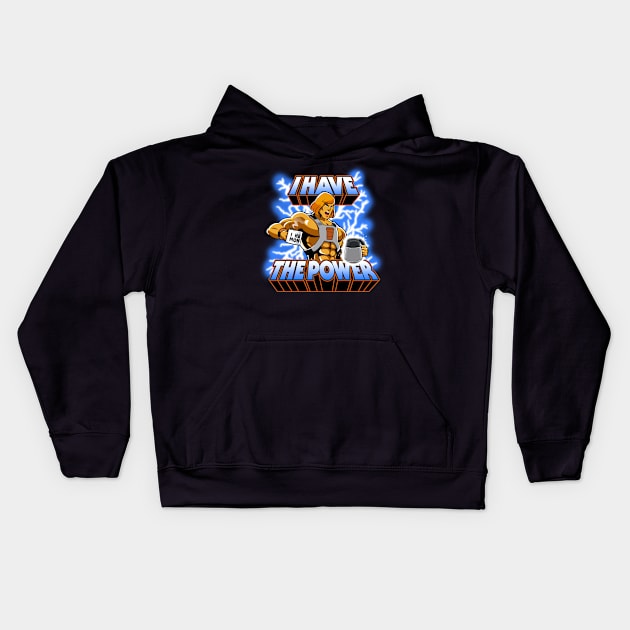 By the Power of Coffee Kids Hoodie by harebrained